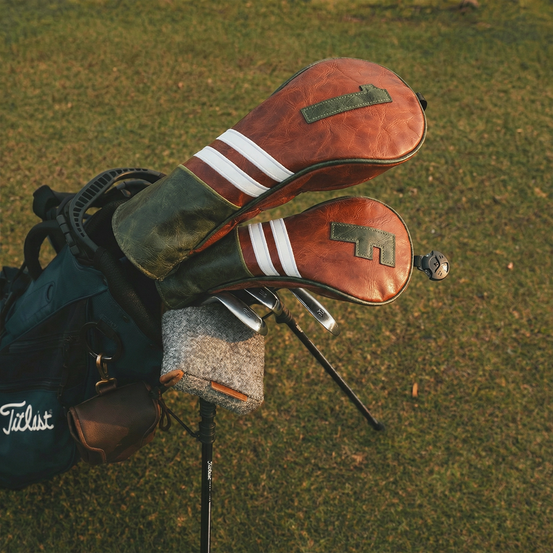 Premium Striped Leather Headcover