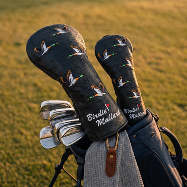 Birdie Mallard Black Golf Headcover Set Lifestyle - HeadCaddy