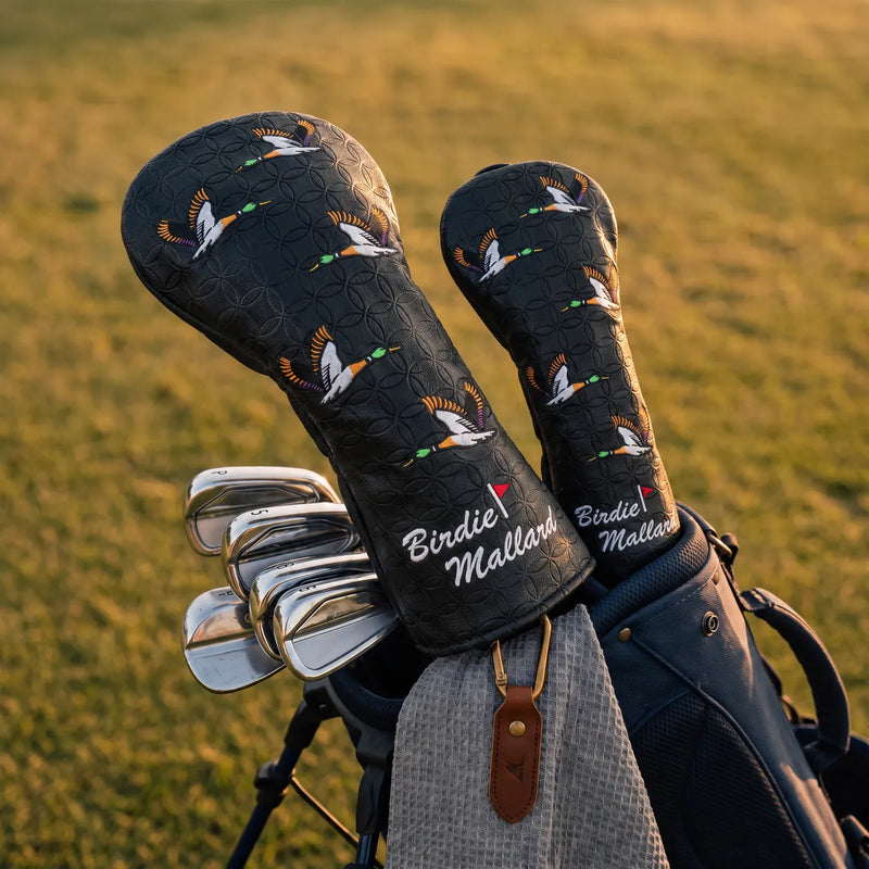 Birdie Mallard Black Golf Headcover Set Lifestyle - HeadCaddy