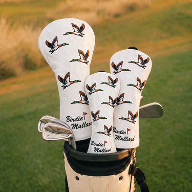 Birdie Mallard White Golf Headcover Set - HeadCaddy
