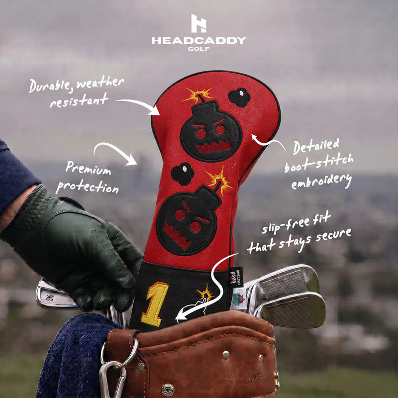 Bomby Boom Red Golf Headcover Driver Features - HeadCaddy
