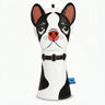 Boston Terrier Driver Golf White Headcover Front View - HeadCaddy