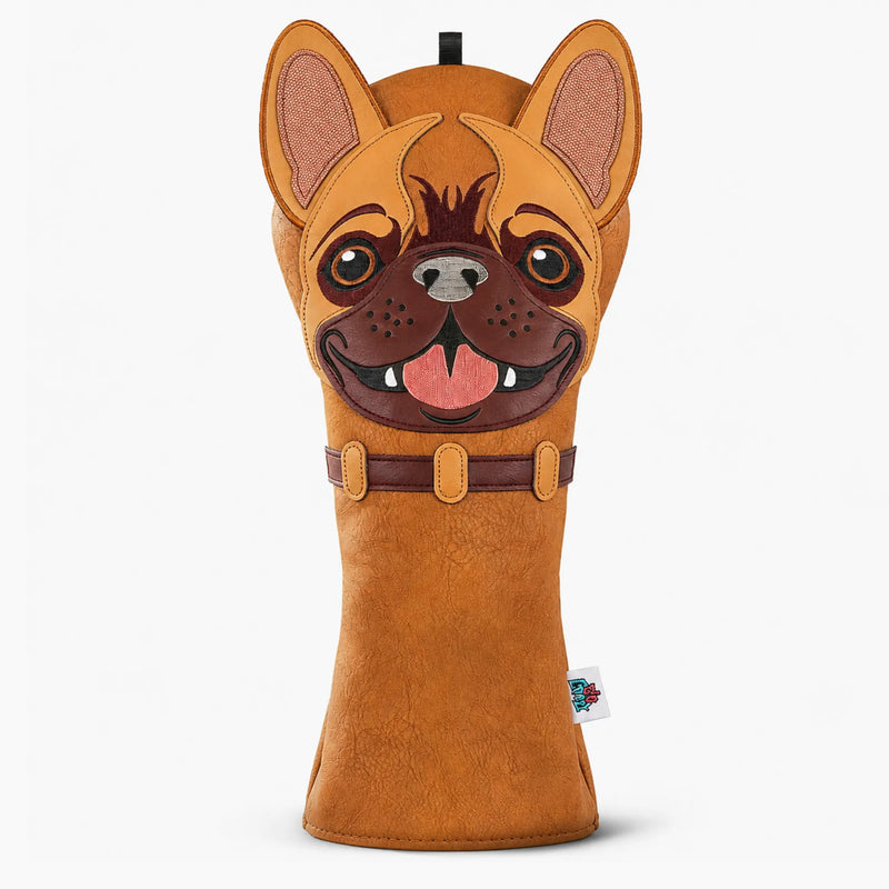 Embroidered Bulldog Driver Brown Golf Headcover - HeadCaddy
