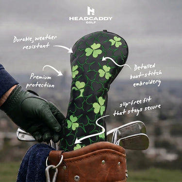 Emerald Clover Black Golf Headcover Driver Features - HeadCaddy