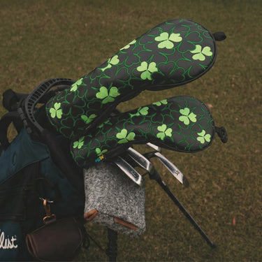Emerald Clover Black Golf Headcover Driver and Fairway - HeadCaddy