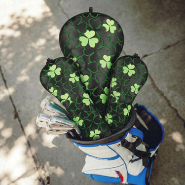 Emerald Clover Black Golf Headcover Set - HeadCaddy