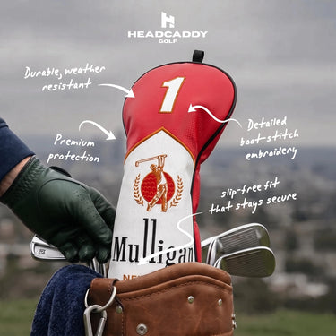 Fairway Smoke Black and Red Golf Headcover Features - HeadCaddy