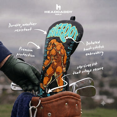 Flashy Bigfoot Driver Black Golf Headcover Features - HeadCaddy