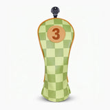 Green Checkered Golf Headcover 3 Fairway - HeadCaddy