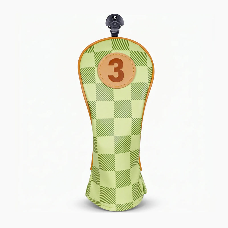 Green Checkered Golf Headcover 3 Fairway - HeadCaddy