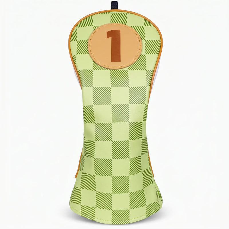 Green Checkered Golf Headcover Driver - HeadCaddy