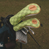 Green Checkered Golf Headcover Driver and 5 Fairway - HeadCaddy