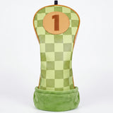 Green Checkered Golf Headcover Plush-in - HeadCaddy