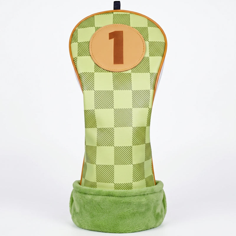 Green Checkered Golf Headcover Plush-in - HeadCaddy