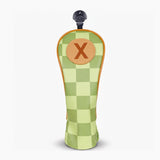 Green Checkered Golf Headcover X Hybrid - HeadCaddy