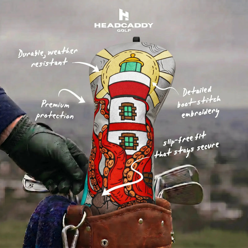 Lighthouse Octopus Driver Gray Golf Headcover Features - HeadCaddy