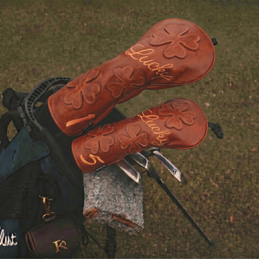 Lucky Clover Brown Golf Headcover Driver and Fairway - HeadCaddy