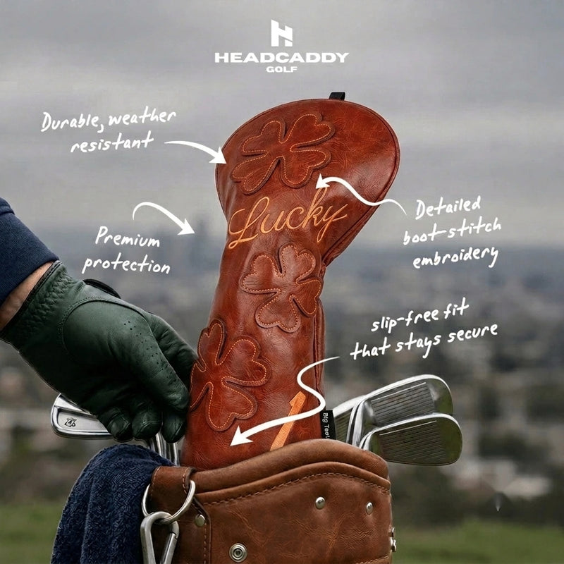 Lucky Clover Brown Golf Headcover Features - HeadCaddy