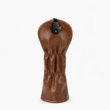 Premium Birdie Flight Cognac Brown Golf Headcover Hybrid Back - HeadCaddy