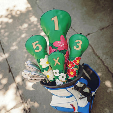 Premium Green Blossom Golf Headcover Set - HeadCaddy