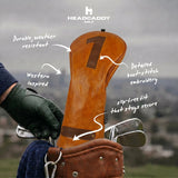 Premium Heritage Brown Golf Headcover Features - HeadCaddy