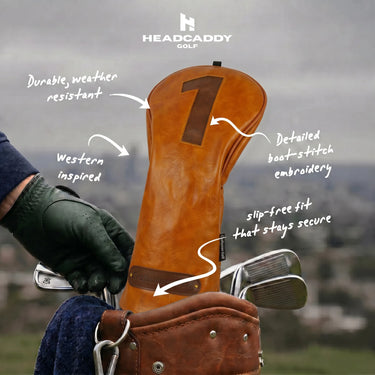 Premium Heritage Brown Golf Headcover Features - HeadCaddy