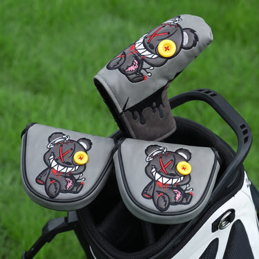 Premium Mad Teddy Blade Gray Putter Headcover Lifestyle - HeadCaddy