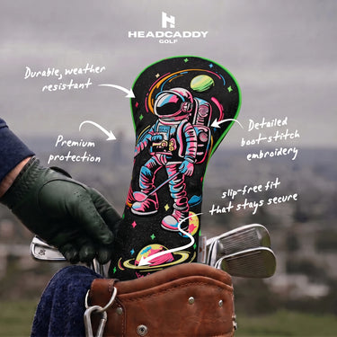 Premium Neon Space Explorer Black   Golf Headcover Features - HeadCaddy