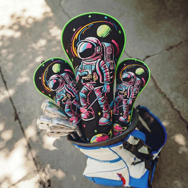 Premium Neon Space Explorer Black Golf Headcover Set - HeadCaddy