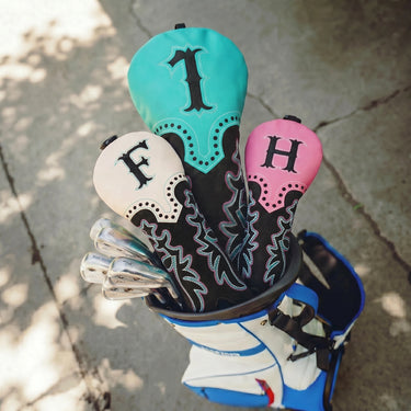Premium Vibrant Cowboy Golf Headcover Set Lifestyle - HeadCaddy