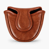 Premium Vintage Leather Mallet Putter Cover Back - HeadCaddy