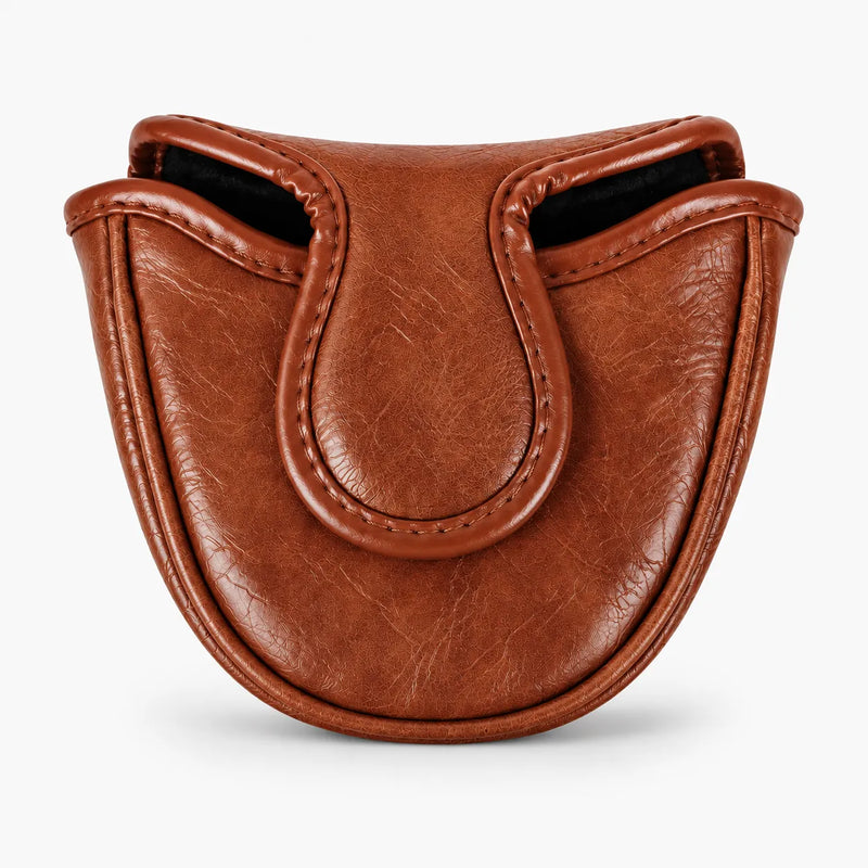 Premium Vintage Leather Mallet Putter Cover Back - HeadCaddy