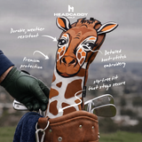 Savanna Giraffe Driver Brown Golf Headcover Features - HeadCaddy