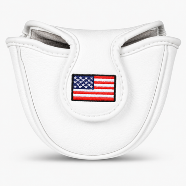 White USA Mallet Putter Cover Back - HeadCaddy