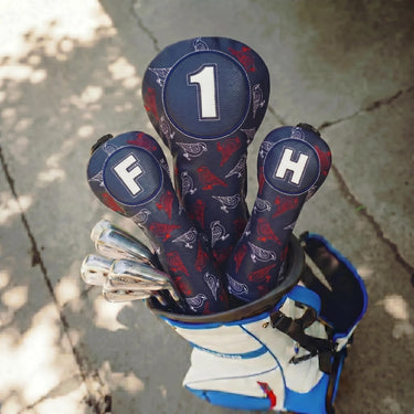 Woodland Bird Dark Blue Golf Headcover Set - HeadCaddy