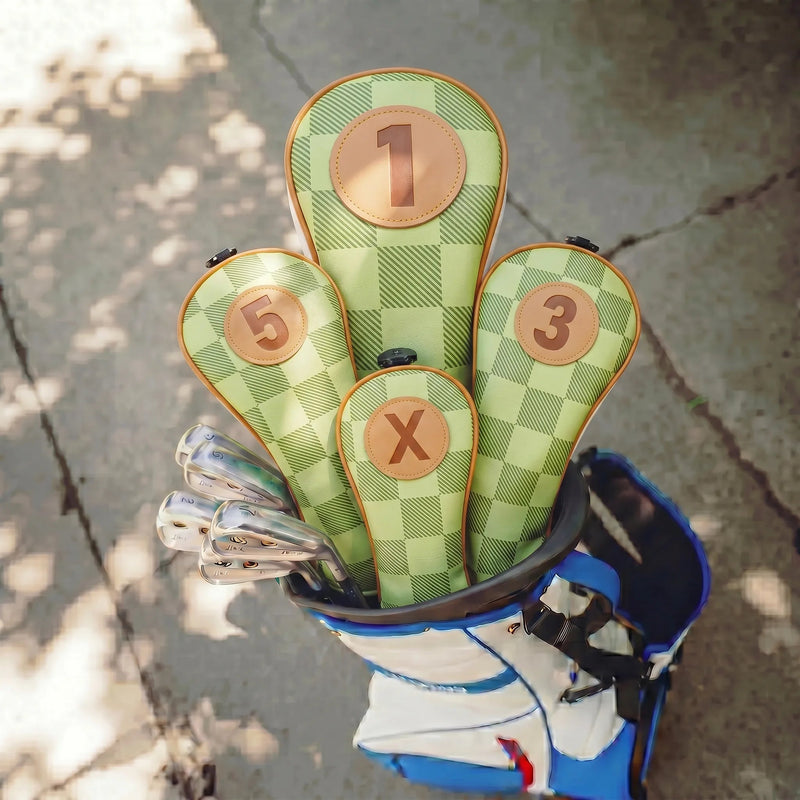 Green Checkered Headcover - HeadCaddy
