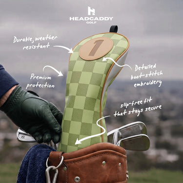 Green Checkered Headcover - HeadCaddy
