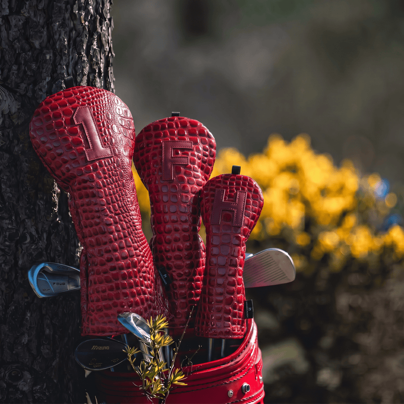 Premium Burgundy Croc Headcover - HeadCaddy