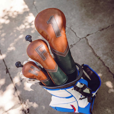 Premium Cognac Chevron Headcover - Lifestyle