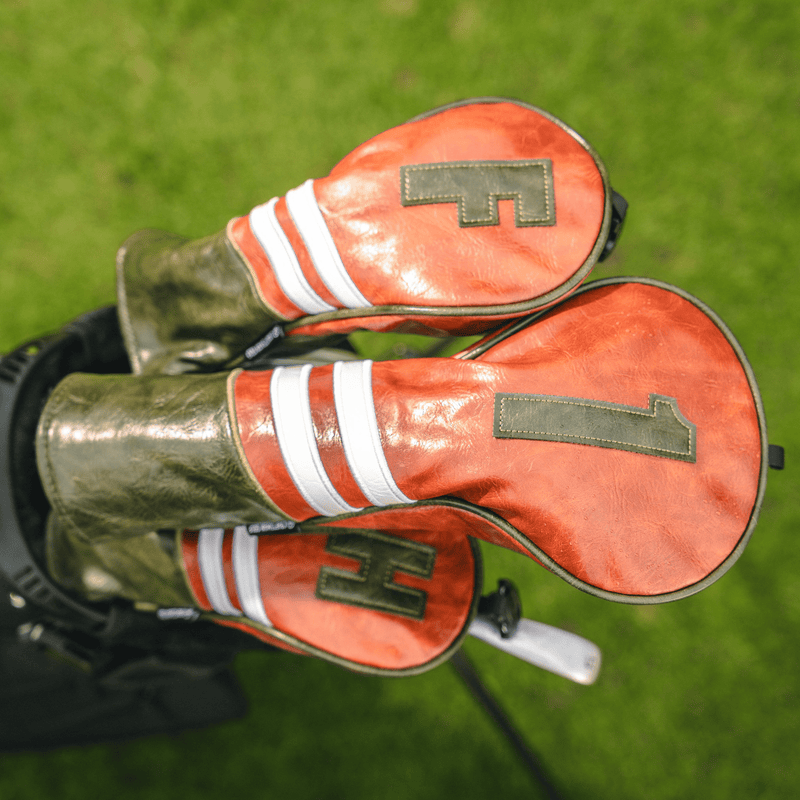 Premium Striped Leather Headcover - Lifestyle