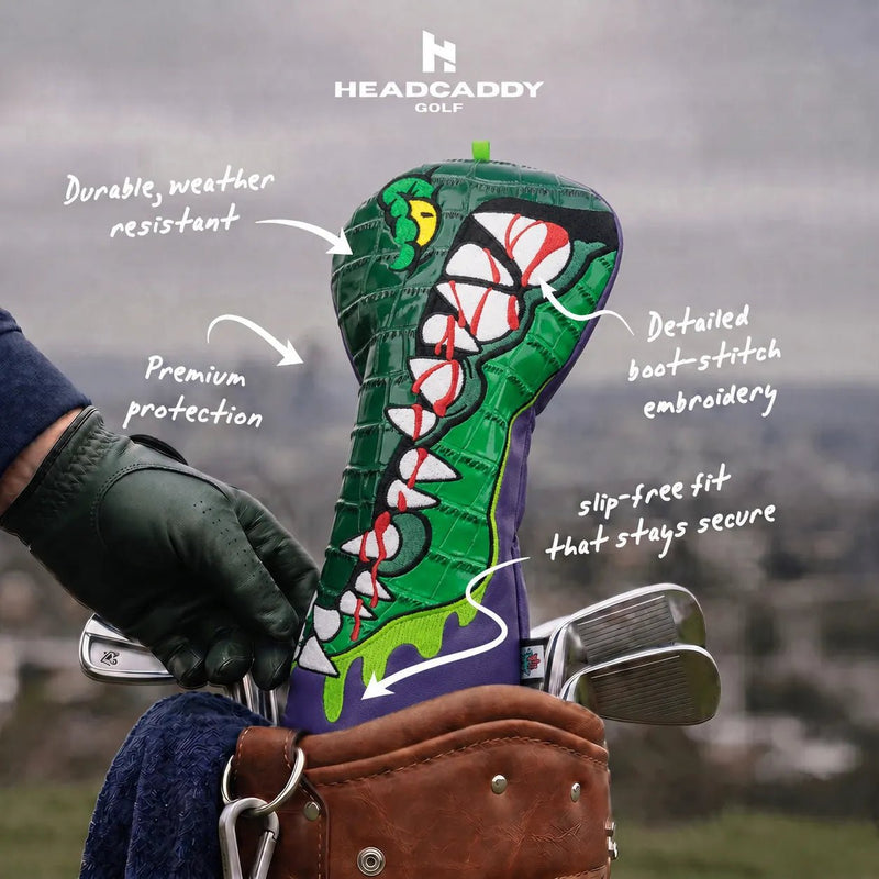 Purple Leather Gator Driver Headcover - HeadCaddy