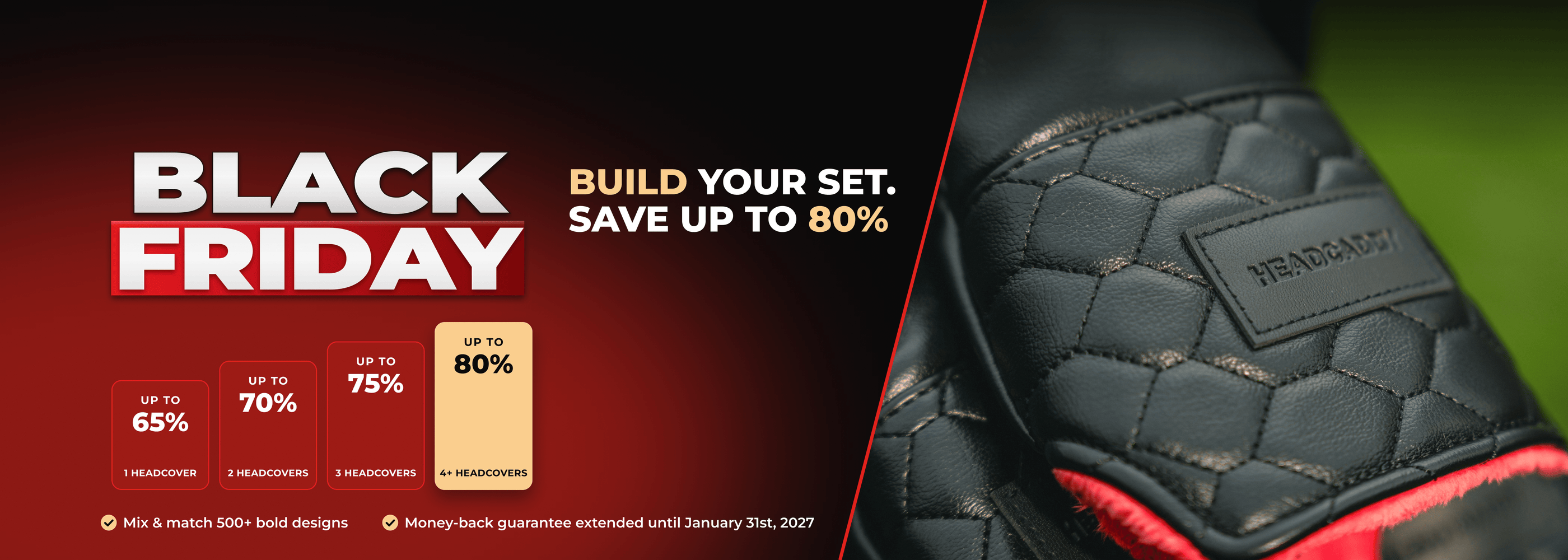 Black Friday: build your set and save up to 80% on golf headcovers