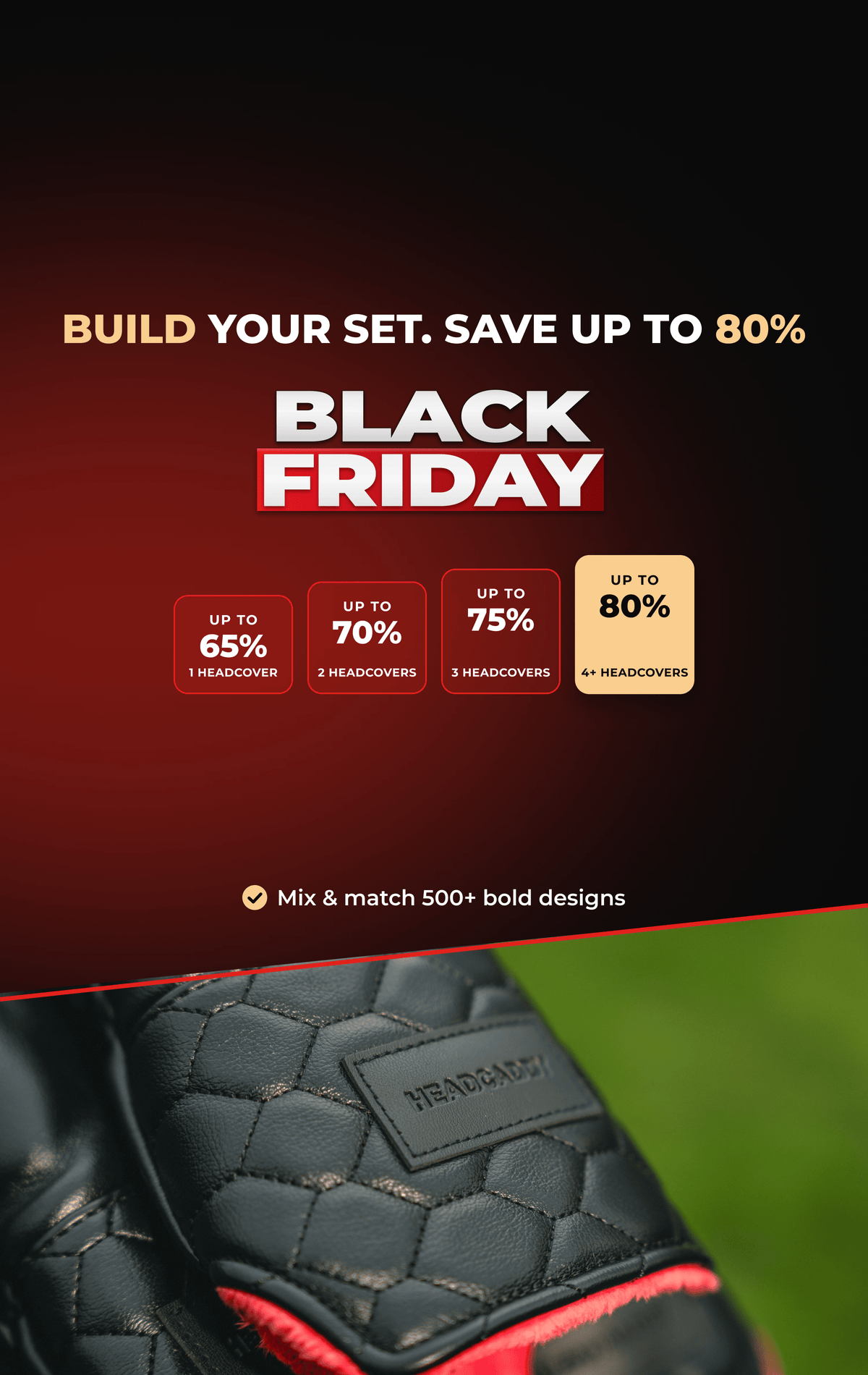 Black Friday: build your set and save up to 80% on golf headcovers